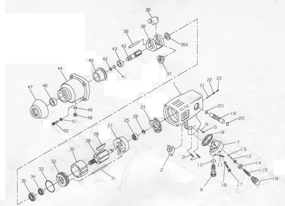 Diagram Diagram and Parts List for IR206  Ingersoll Rand Wrench